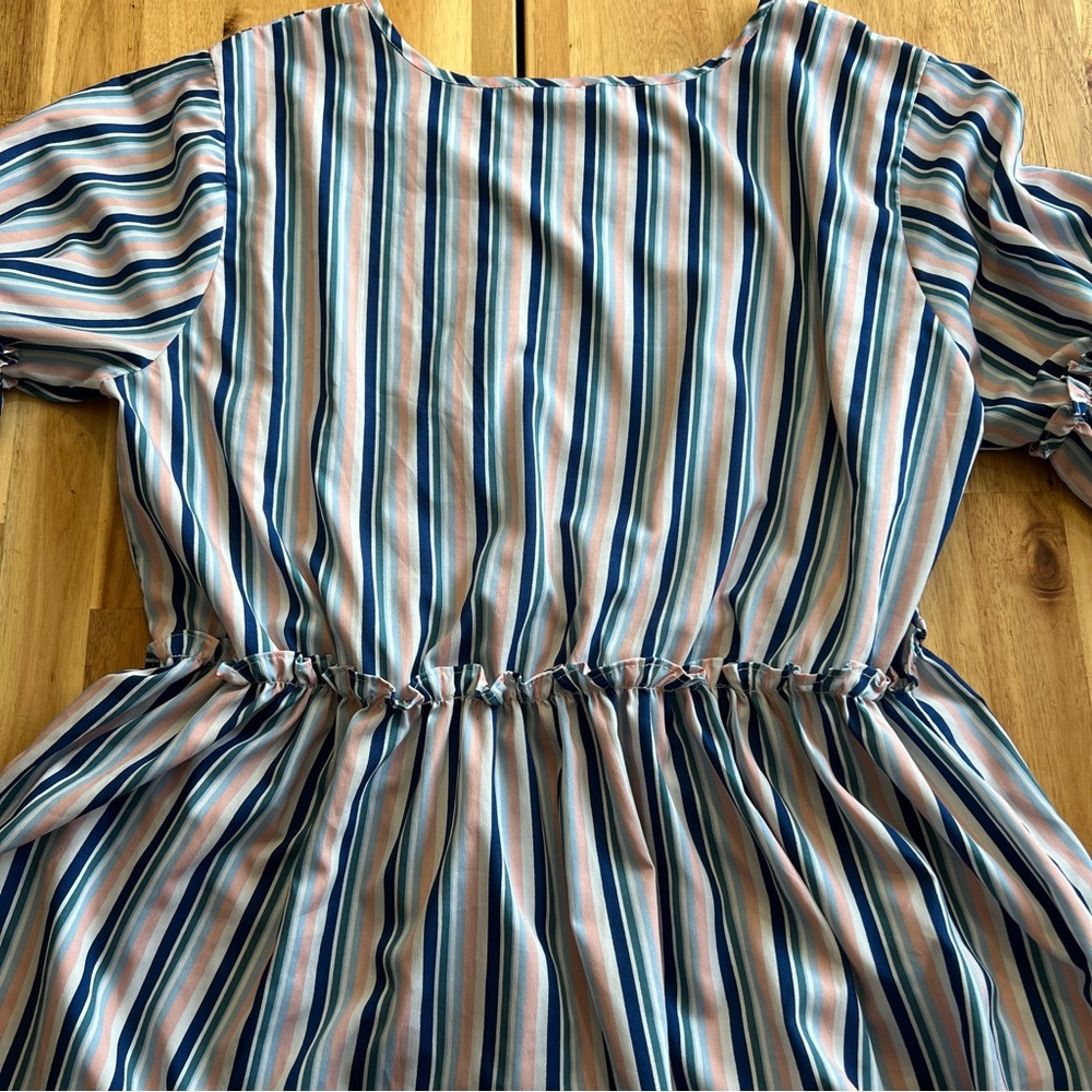 New Glory Striped V-Neck Peplum Top Blouse Women’s 3X - Picture 3 of 4